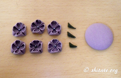 紫陽花（あじさい）の つまみ細工の作り方～ブローチにするまで ｜ 帯