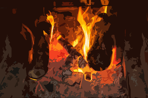 暖炉の火